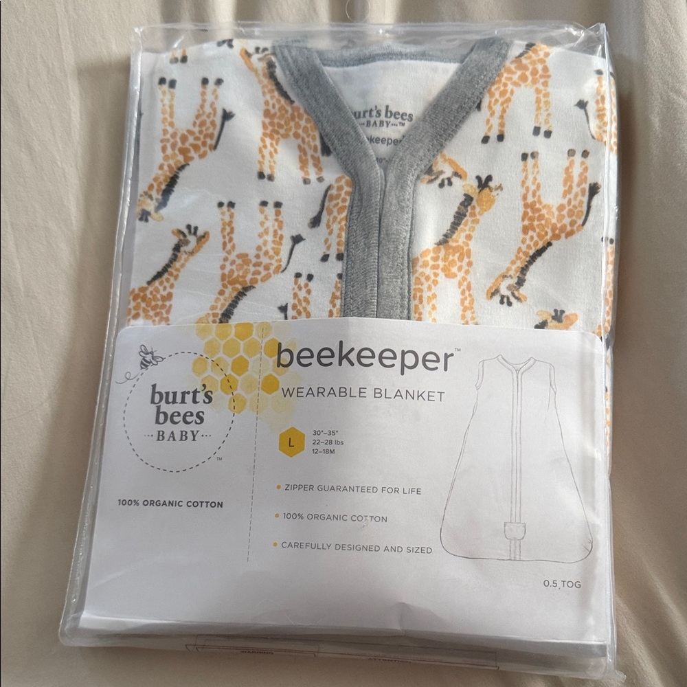 Burt's Bees Baby Wearable Blanket - Orange and Gray Giraffe